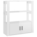 NNEVL Sideboard High Gloss White 80x30x90 cm Engineered Wood
