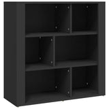 NNEVL Sideboard Black 80x30x80 cm Engineered Wood