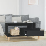 NNEVL Coffee Table Black 90x49x45 cm Engineered Wood
