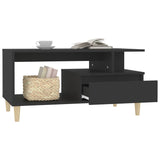 NNEVL Coffee Table Black 90x49x45 cm Engineered Wood
