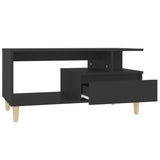 NNEVL Coffee Table Black 90x49x45 cm Engineered Wood