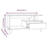 NNEVL Coffee Table Black 90x49x45 cm Engineered Wood