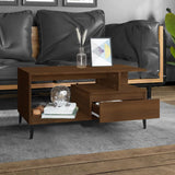 NNEVL Coffee Table  Brown Oak 90x49x45 cm Engineered Wood