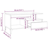 NNEVL Coffee Table  Brown Oak 90x49x45 cm Engineered Wood