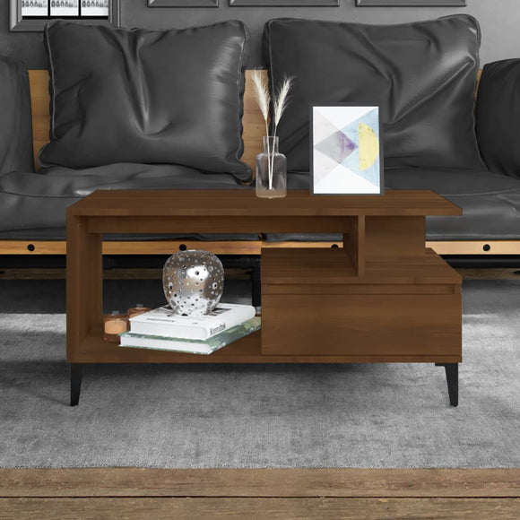 NNEVL Coffee Table  Brown Oak 90x49x45 cm Engineered Wood