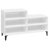 NNEVL Shoe Cabinet High Gloss White 102x36x60 cm Engineered Wood