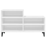 NNEVL Shoe Cabinet High Gloss White 102x36x60 cm Engineered Wood