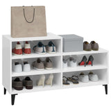 NNEVL Shoe Cabinet High Gloss White 102x36x60 cm Engineered Wood