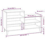 NNEVL Shoe Cabinet High Gloss White 102x36x60 cm Engineered Wood