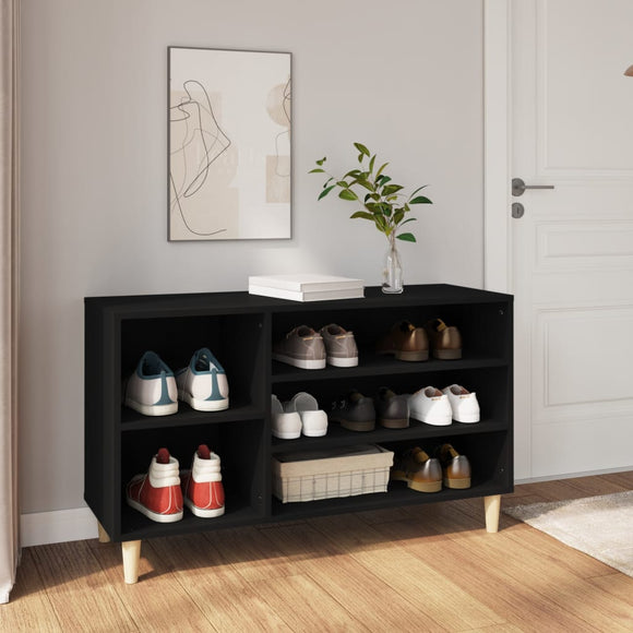 NNEVL Shoe Cabinet Black 102x36x60 cm Engineered Wood