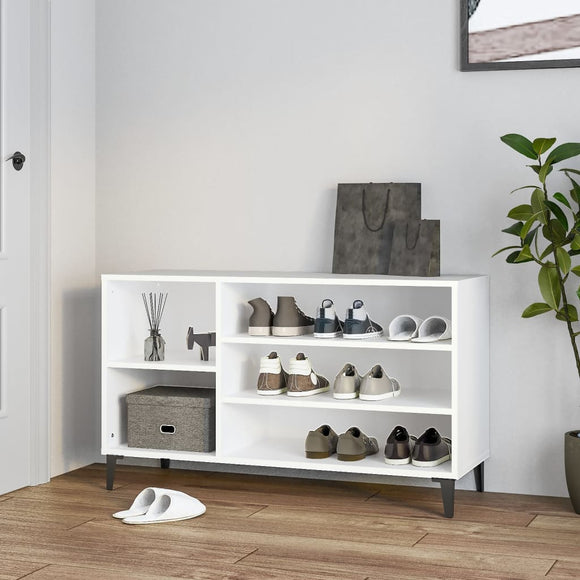 NNEVL Shoe Cabinet White 102x36x60 cm Engineered Wood