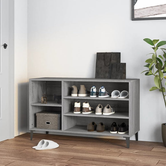 NNEVL Shoe Cabinet Grey Sonoma 102x36x60 cm Engineered Wood
