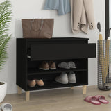 NNEVL Shoe Cabinet Black 70x36x60 cm Engineered Wood