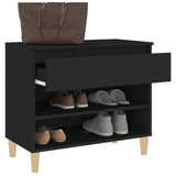 NNEVL Shoe Cabinet Black 70x36x60 cm Engineered Wood