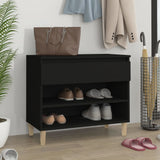 NNEVL Shoe Cabinet Black 70x36x60 cm Engineered Wood