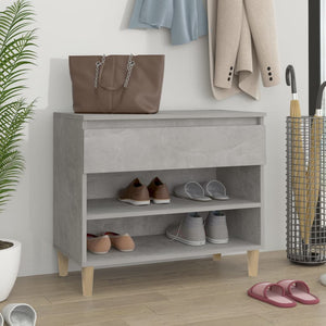 NNEVL Shoe Cabinet Concrete Grey 70x36x60 cm Engineered Wood