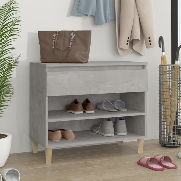 NNEVL Shoe Cabinet Concrete Grey 70x36x60 cm Engineered Wood