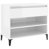 NNEVL Shoe Cabinet High Gloss White 70x36x60 cm Engineered Wood