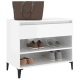 NNEVL Shoe Cabinet High Gloss White 70x36x60 cm Engineered Wood