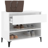 NNEVL Shoe Cabinet High Gloss White 70x36x60 cm Engineered Wood