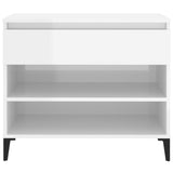NNEVL Shoe Cabinet High Gloss White 70x36x60 cm Engineered Wood