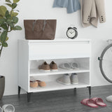 NNEVL Shoe Cabinet High Gloss White 70x36x60 cm Engineered Wood