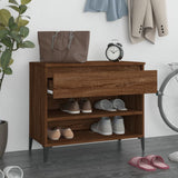 NNEVL Shoe Cabinet Smoked Oak 70x36x60 cm Engineered Wood