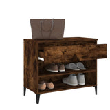 NNEVL Shoe Cabinet Smoked Oak 70x36x60 cm Engineered Wood