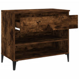 NNEVL Shoe Cabinet Smoked Oak 70x36x60 cm Engineered Wood