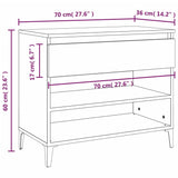 NNEVL Shoe Cabinet Smoked Oak 70x36x60 cm Engineered Wood