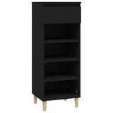 NNEVL Shoe Cabinet Black 40x36x105 cm Engineered Wood
