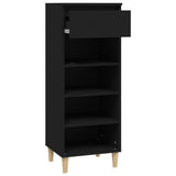 NNEVL Shoe Cabinet Black 40x36x105 cm Engineered Wood