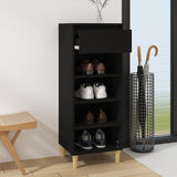 NNEVL Shoe Cabinet Black 40x36x105 cm Engineered Wood