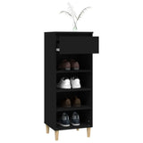 NNEVL Shoe Cabinet Black 40x36x105 cm Engineered Wood
