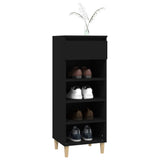 NNEVL Shoe Cabinet Black 40x36x105 cm Engineered Wood