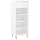 NNEVL Shoe Cabinet High Gloss White 40x36x105 cm Engineered Wood