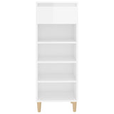 NNEVL Shoe Cabinet High Gloss White 40x36x105 cm Engineered Wood