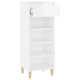 NNEVL Shoe Cabinet High Gloss White 40x36x105 cm Engineered Wood