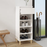 NNEVL Shoe Cabinet High Gloss White 40x36x105 cm Engineered Wood