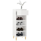 NNEVL Shoe Cabinet High Gloss White 40x36x105 cm Engineered Wood