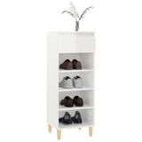NNEVL Shoe Cabinet High Gloss White 40x36x105 cm Engineered Wood