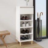 NNEVL Shoe Cabinet High Gloss White 40x36x105 cm Engineered Wood
