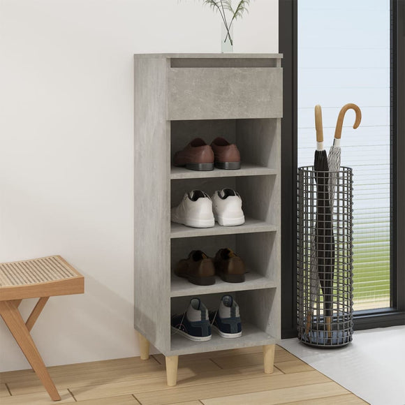 NNEVL Shoe Cabinet Concrete Grey 40x36x105 cm Engineered Wood