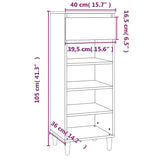 NNEVL Shoe Cabinet Grey Sonoma 40x36x105 cm Engineered Wood