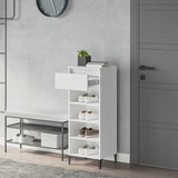 NNEVL Shoe Rack White 40x36x105 cm Engineered Wood