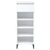 NNEVL Shoe Rack White 40x36x105 cm Engineered Wood