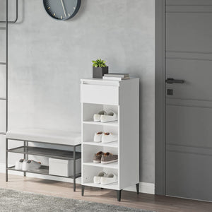 NNEVL Shoe Rack White 40x36x105 cm Engineered Wood