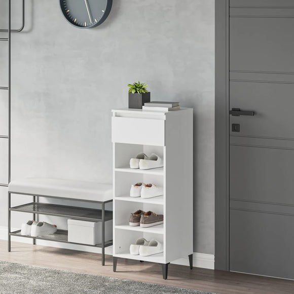 NNEVL Shoe Rack White 40x36x105 cm Engineered Wood