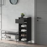 NNEVL Shoe Rack Black 40x36x105 cm Engineered Wood