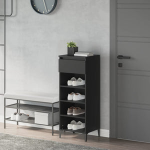 NNEVL Shoe Rack Black 40x36x105 cm Engineered Wood